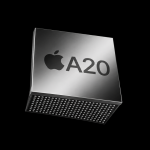 Apple A20, puce N2 2 nm du futur iPhone 18 non-Pro, rendu concept avec carte de billes visible