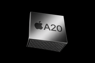 Apple A20, puce N2 2 nm du futur iPhone 18 non-Pro, rendu concept avec carte de billes visible