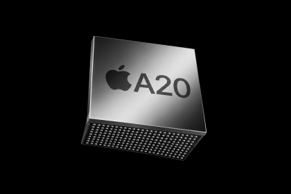 Apple A20, puce N2 2 nm du futur iPhone 18 non-Pro, rendu concept avec carte de billes visible