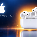 Apple AirPods Pro 3 à 209 € sur Amazon - écouteurs sans fil blancs avec logo Apple et nom du produit